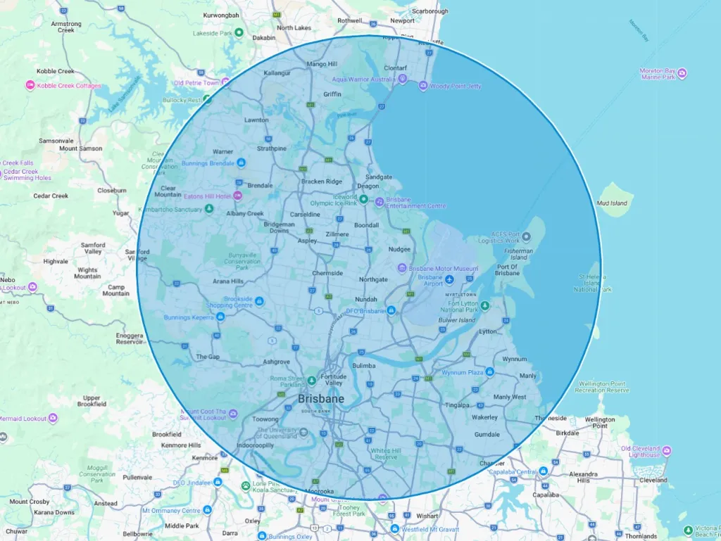 General repairs and structural carpentry service area map
