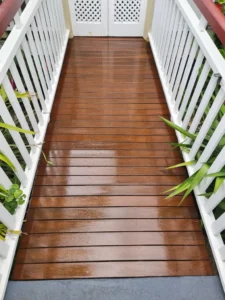 Flyover walkway decking rejuvenated along with balustrade and handrails.
