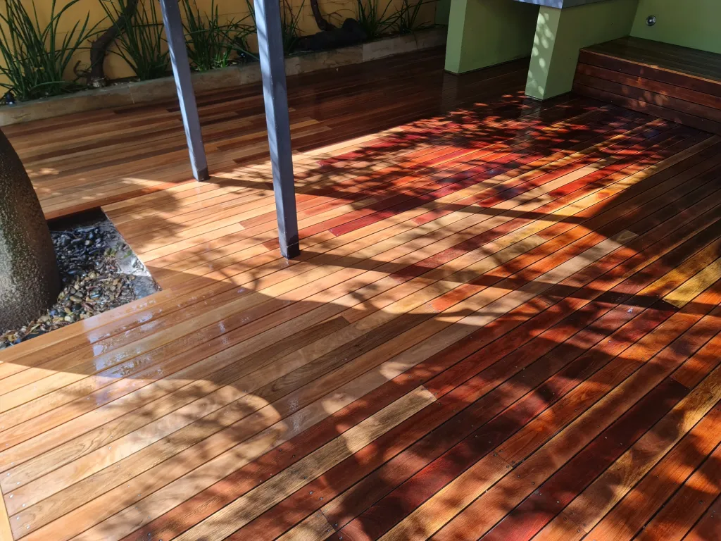 Deck repair of client's spotted gum alfresco area.