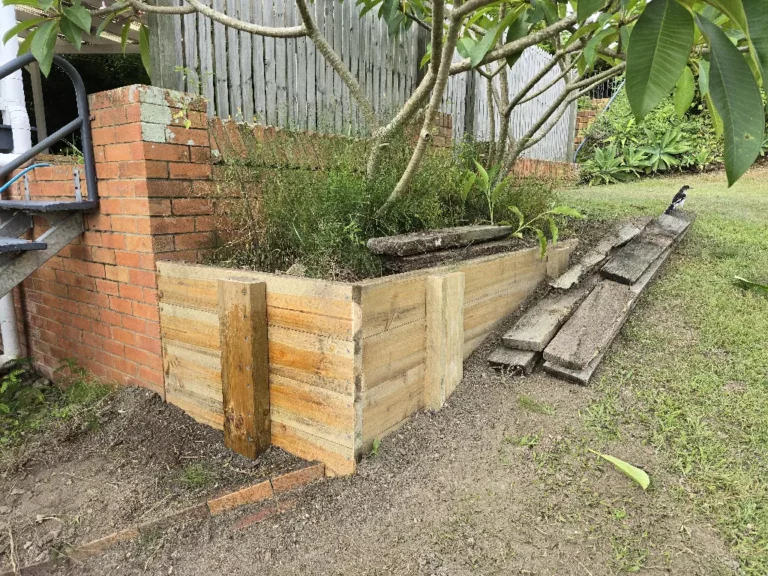 Garden retaining complete wall rebuild.
