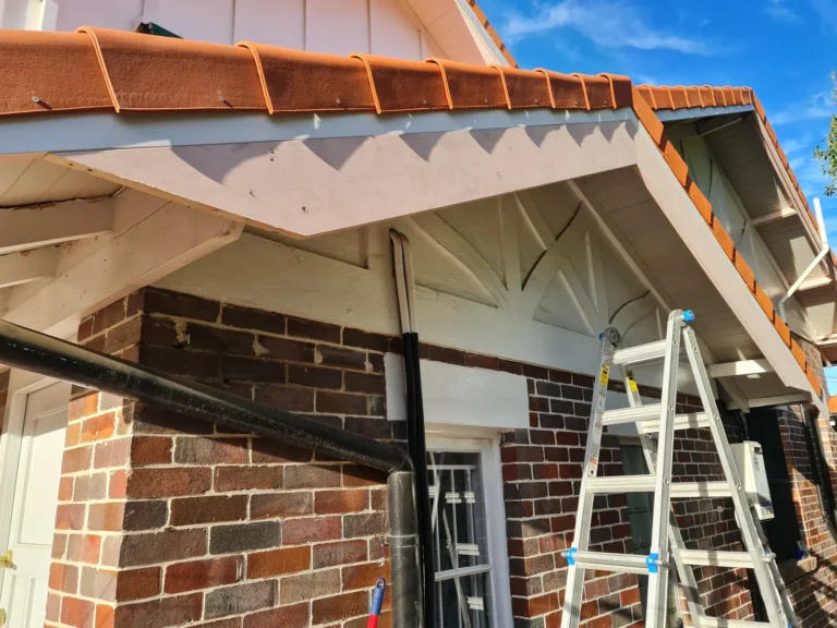 Rotten fascia timbers removed and new LOSP fascias installed.