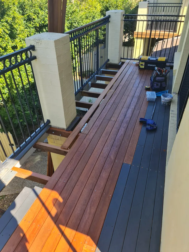 Deck rebuild for a townhouse.