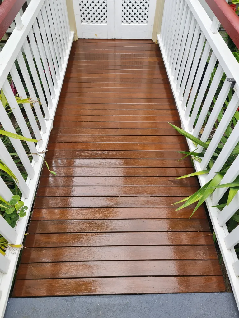 Flyover walkway decking rejuvenated along with balustrade and handrails.
